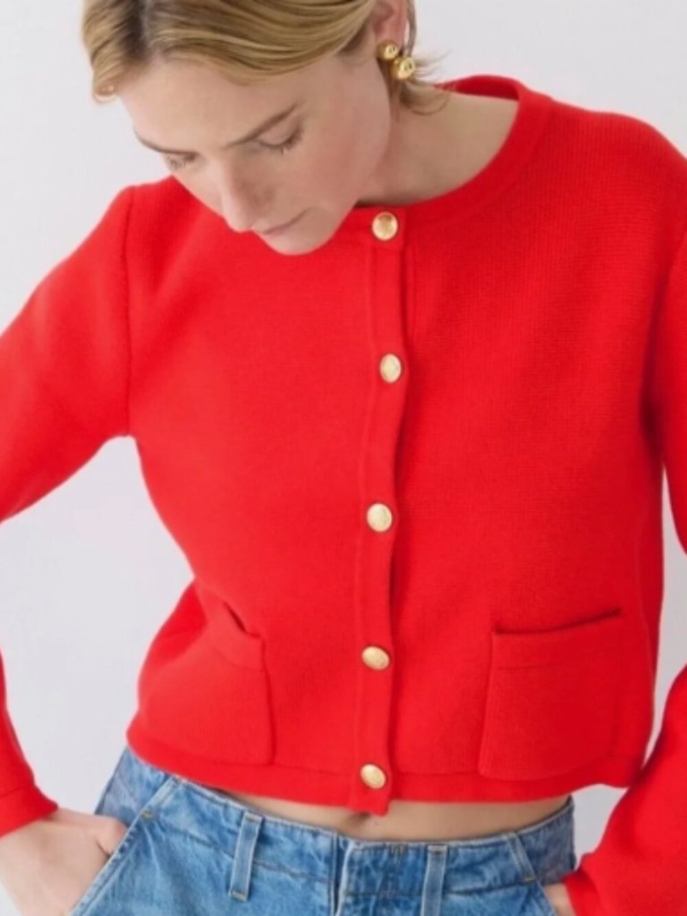 J. Crew Emilie patch pocket sweater lady jacket (S)
